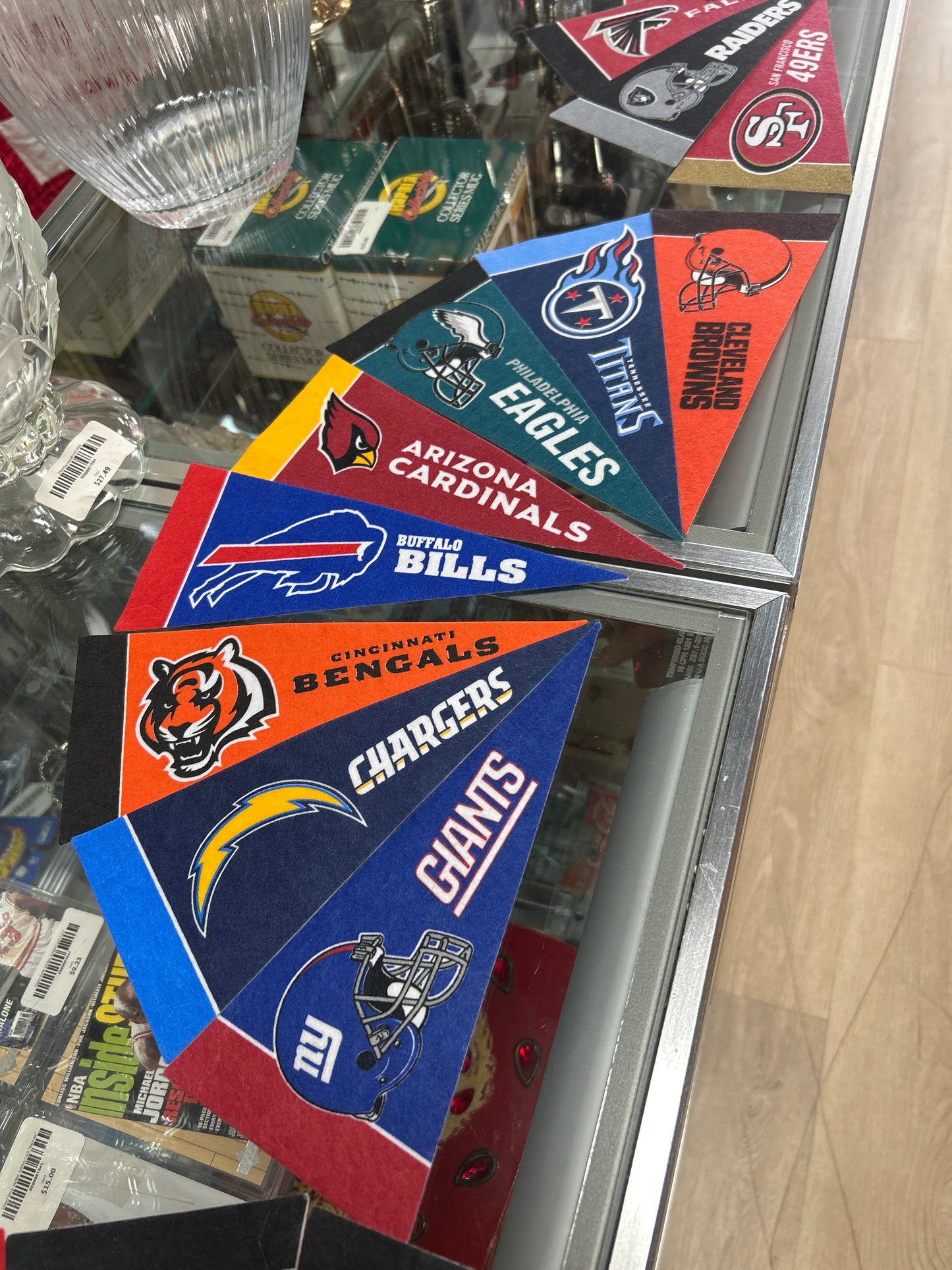 VINTAGE RICO MINI PENNANTS FOOTBALL 24 TOTAL