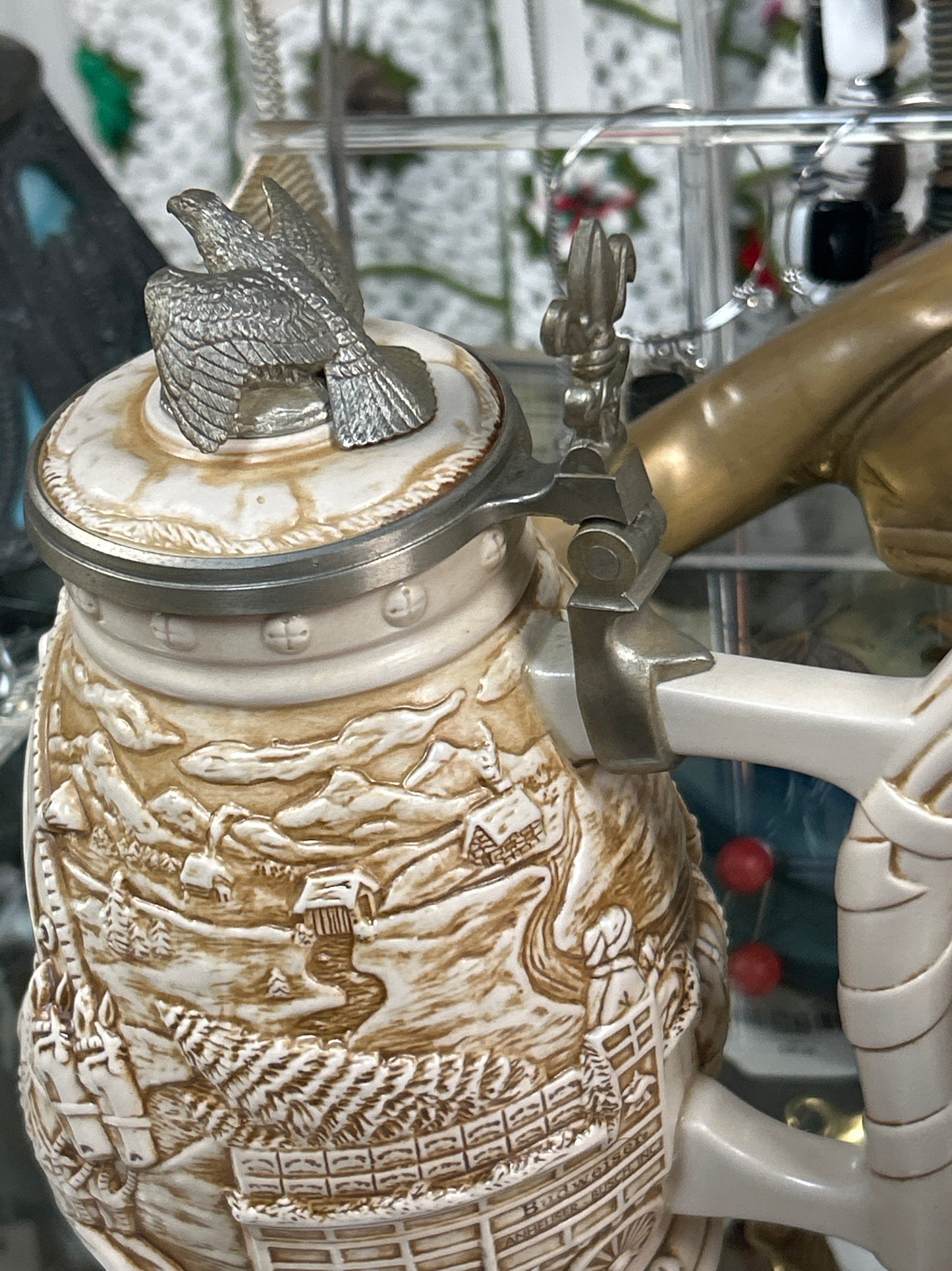 Avon 2002Anheuser Busch Lidded Beer Stein World Famous Clydesdales Hitch