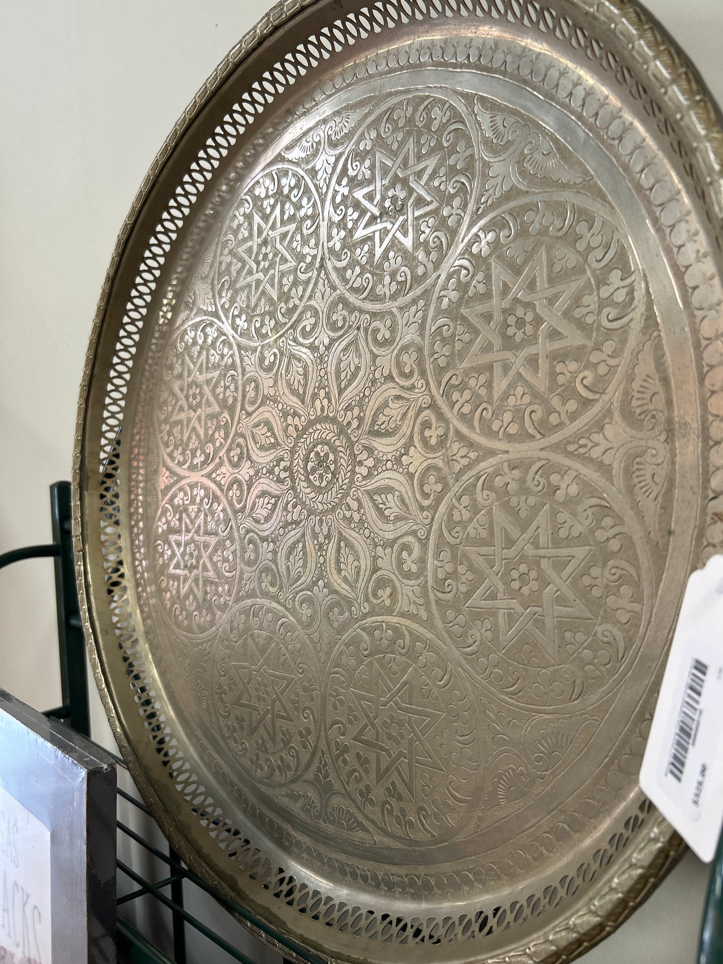 Vintage 21" Serving Tray (stamped maker see pics)