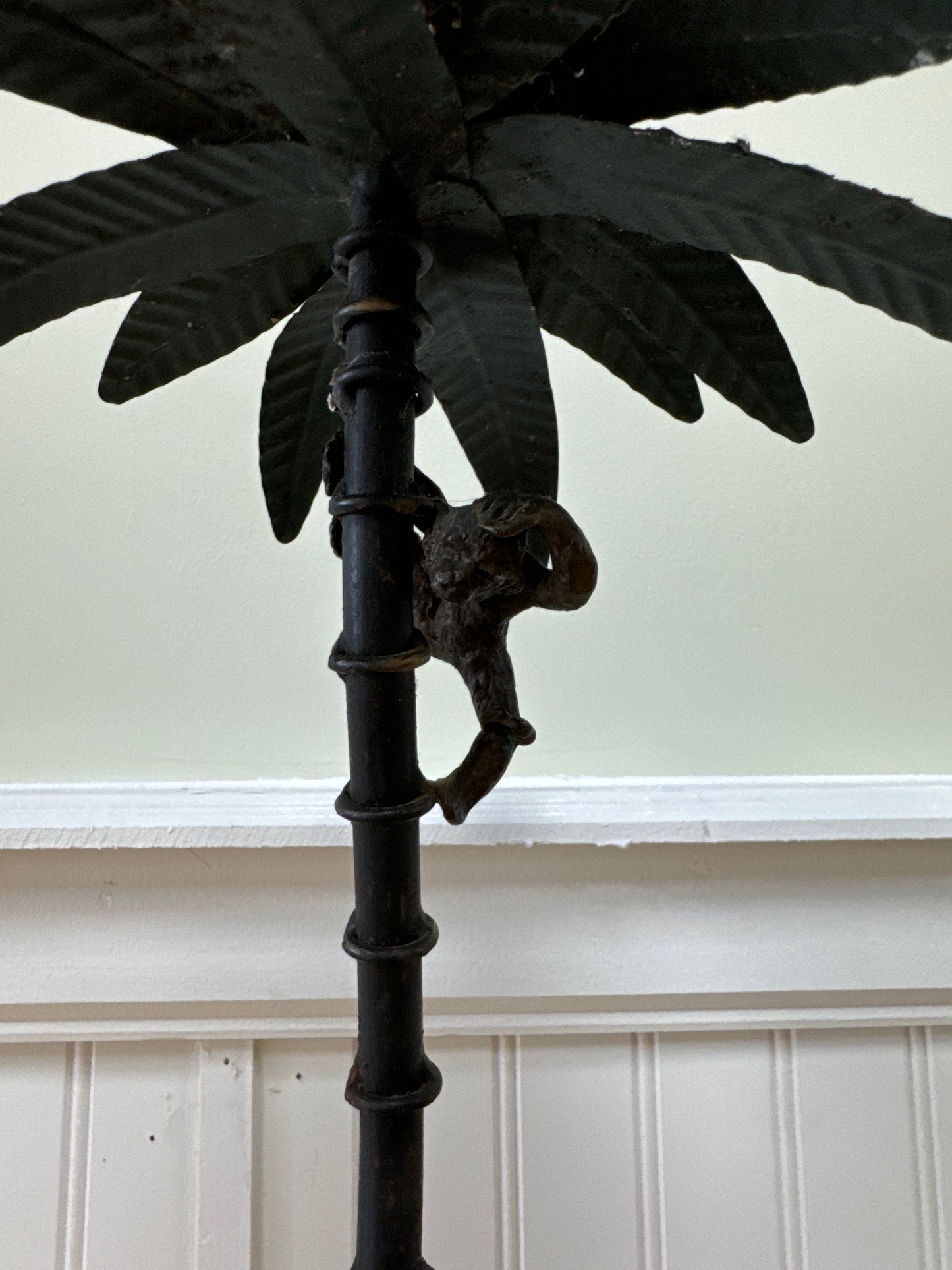 Candle Holder Palm Tree with 2 Monkeys
