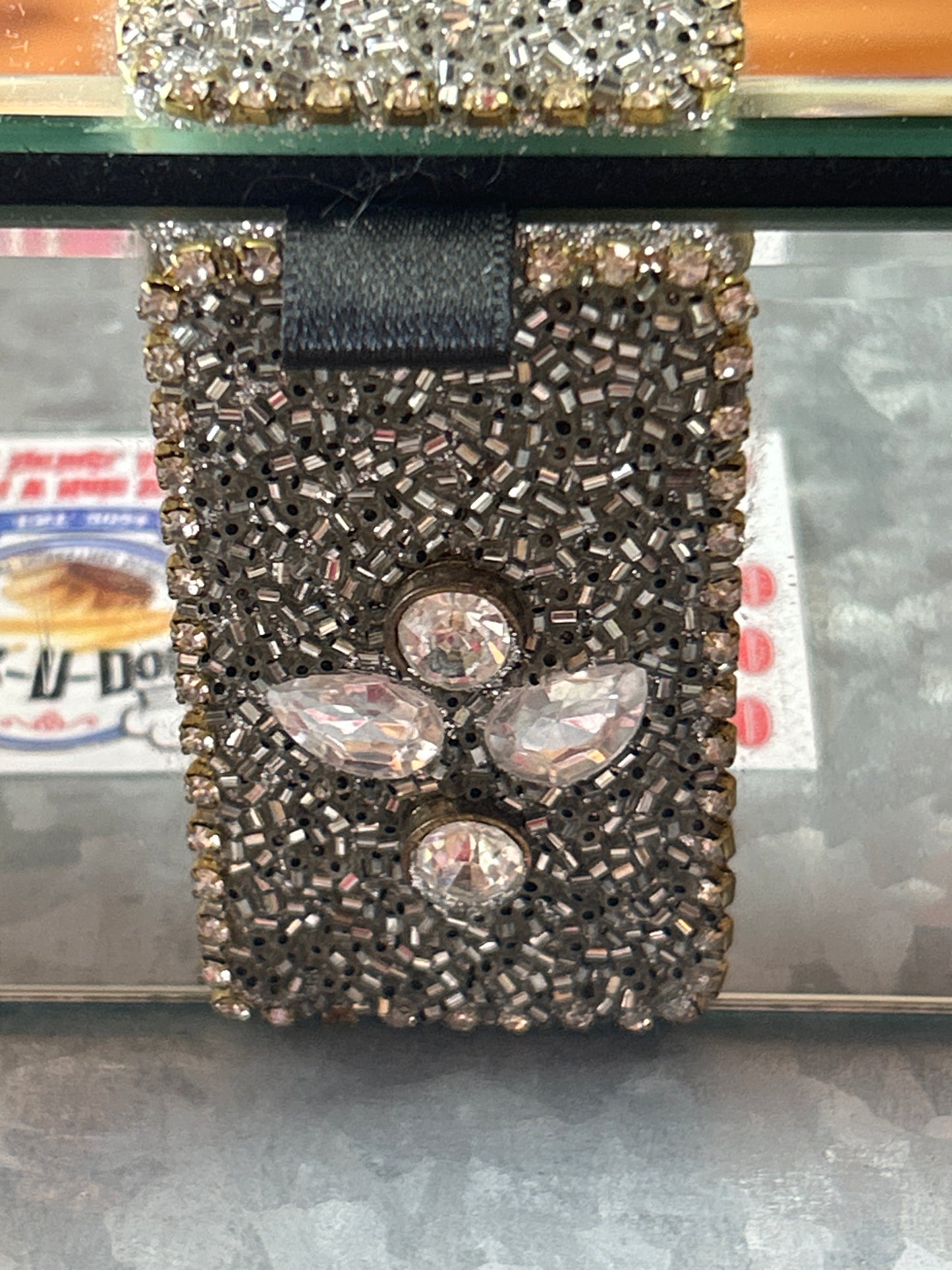 Mirrored Jewelry Box with Glass Decorations (preowned)