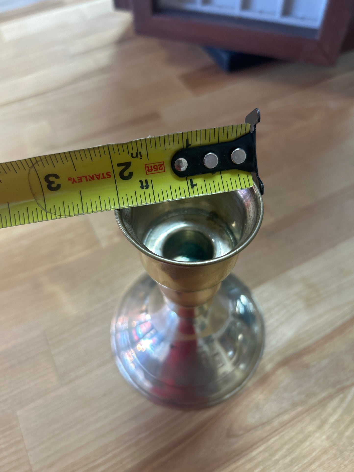 Vintage Single Brass Candle holder 5” tall