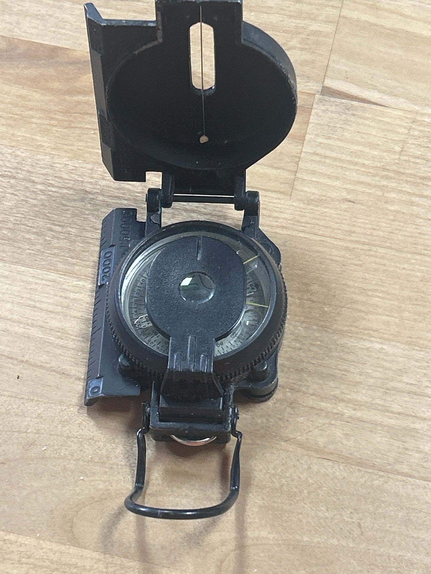 Vintage Military Style Lensatic Marching  Compass Green Air Bubble in Fluid