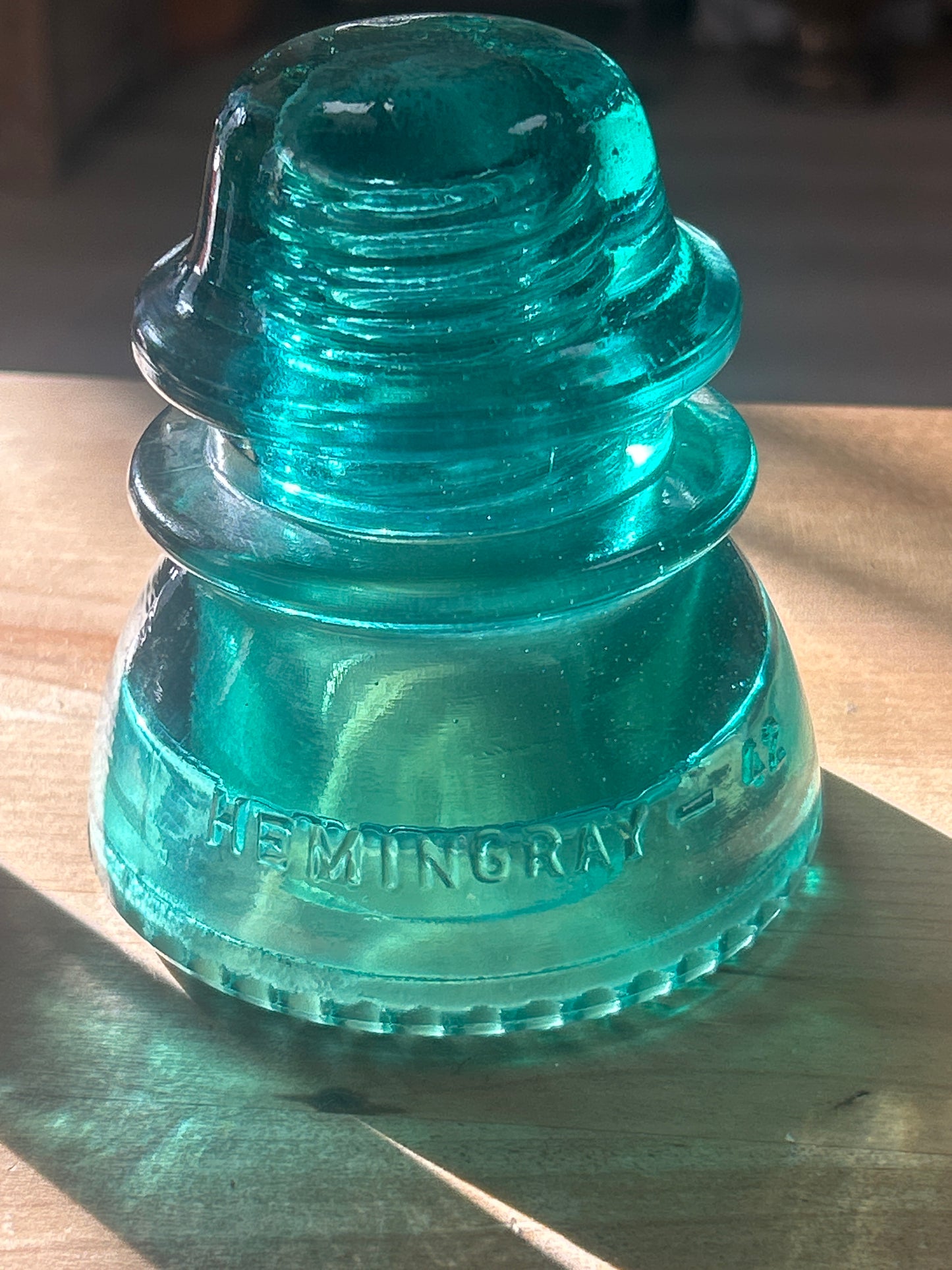 Vintage Glass Insulator blue HEMINGREY NO 42