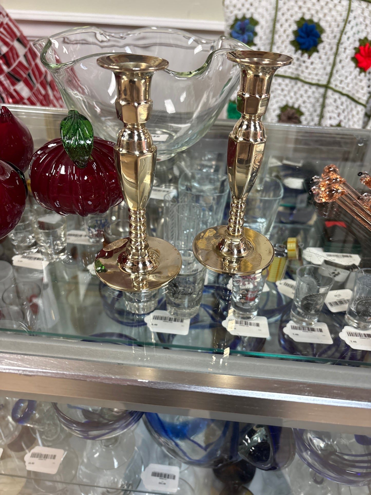 6” Vintage Brass Candle Holders