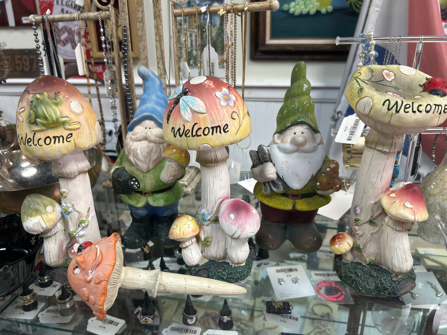 Welcome Mushroom, Gnome, Mushroom Garden set