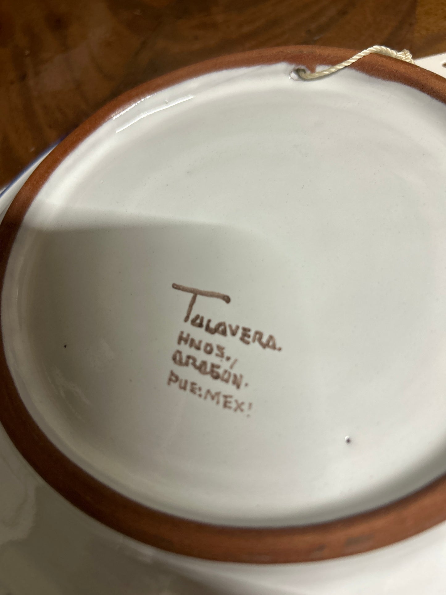 Hand-painted Talavera pottery plate from Mexico
