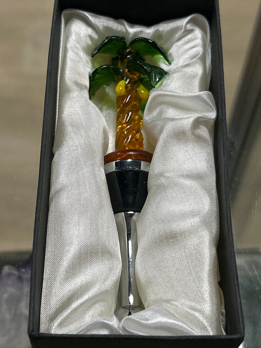 Glass Palm Bottle Stopper