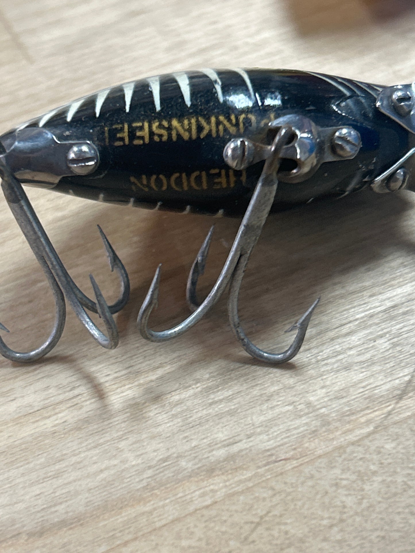 VINTAGE HEDDON PUNKINSEED LURE BLACK/WHITE (tackle box find) See Photos for condition