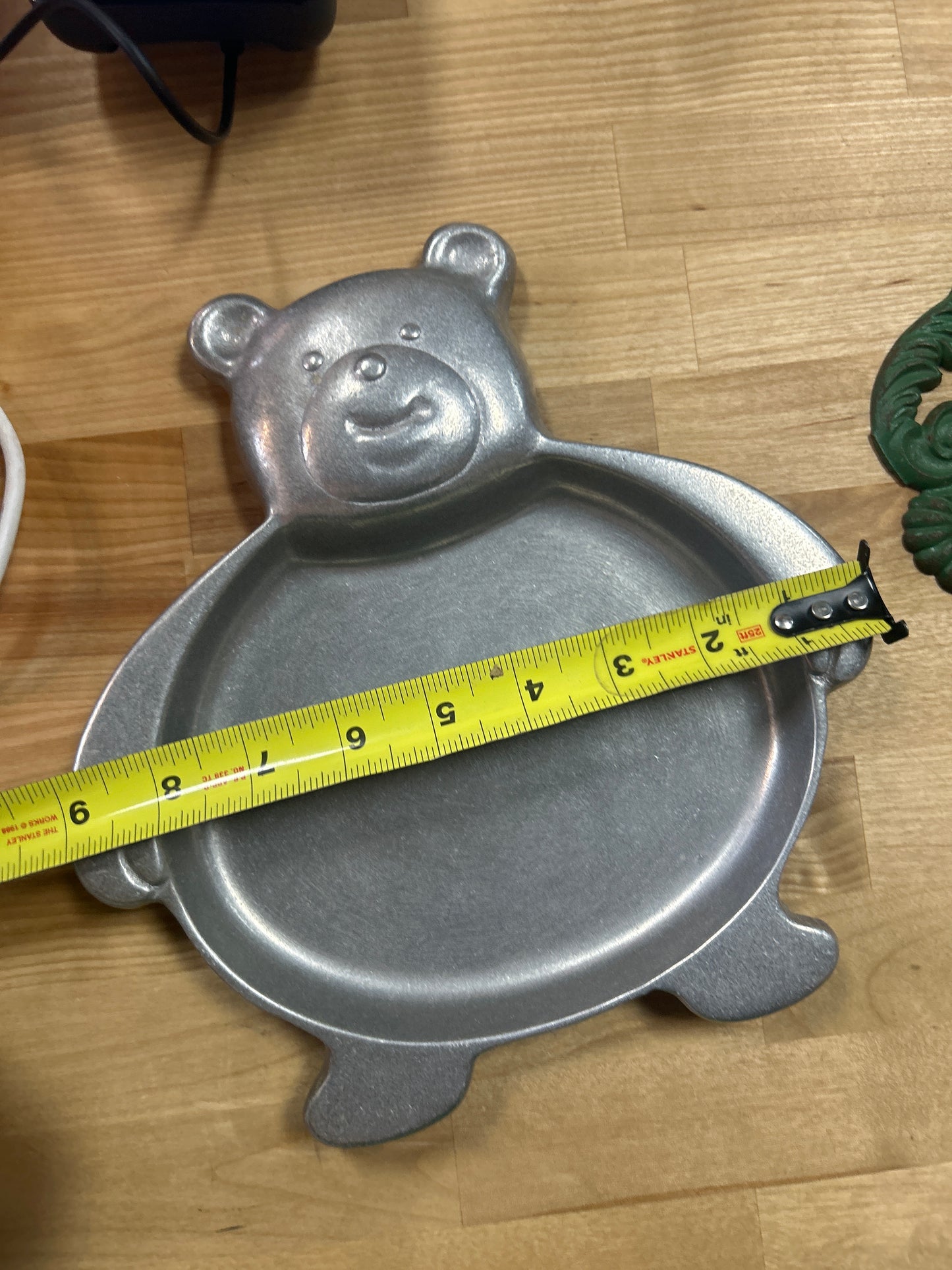 Vintage Carson Pewter Childs Teddy Bear Tray ~ Made in the U.S.A