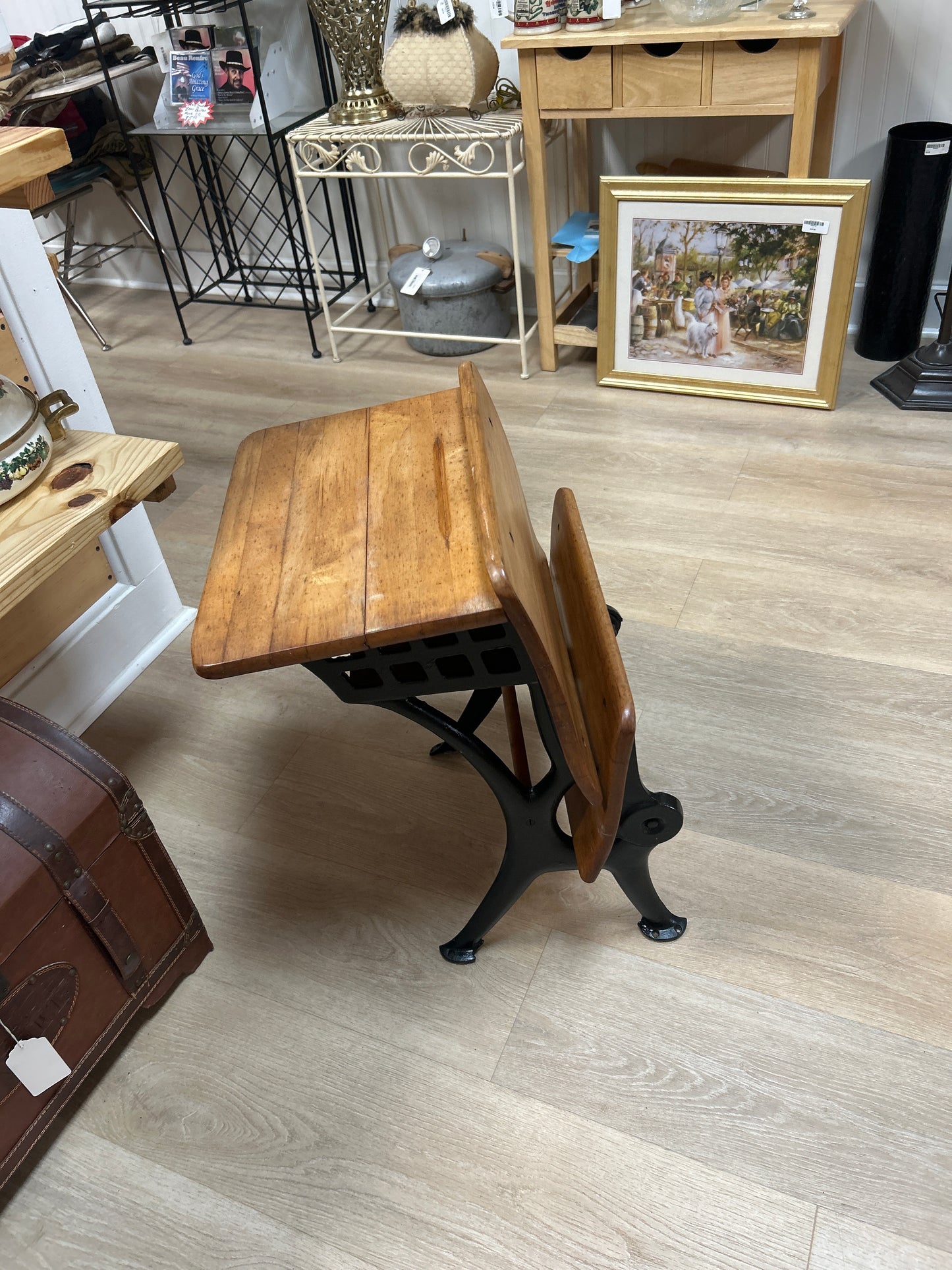 Antique or definitely vintage folding school desk