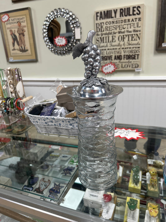 Grape Themed Vase Aluminum Top