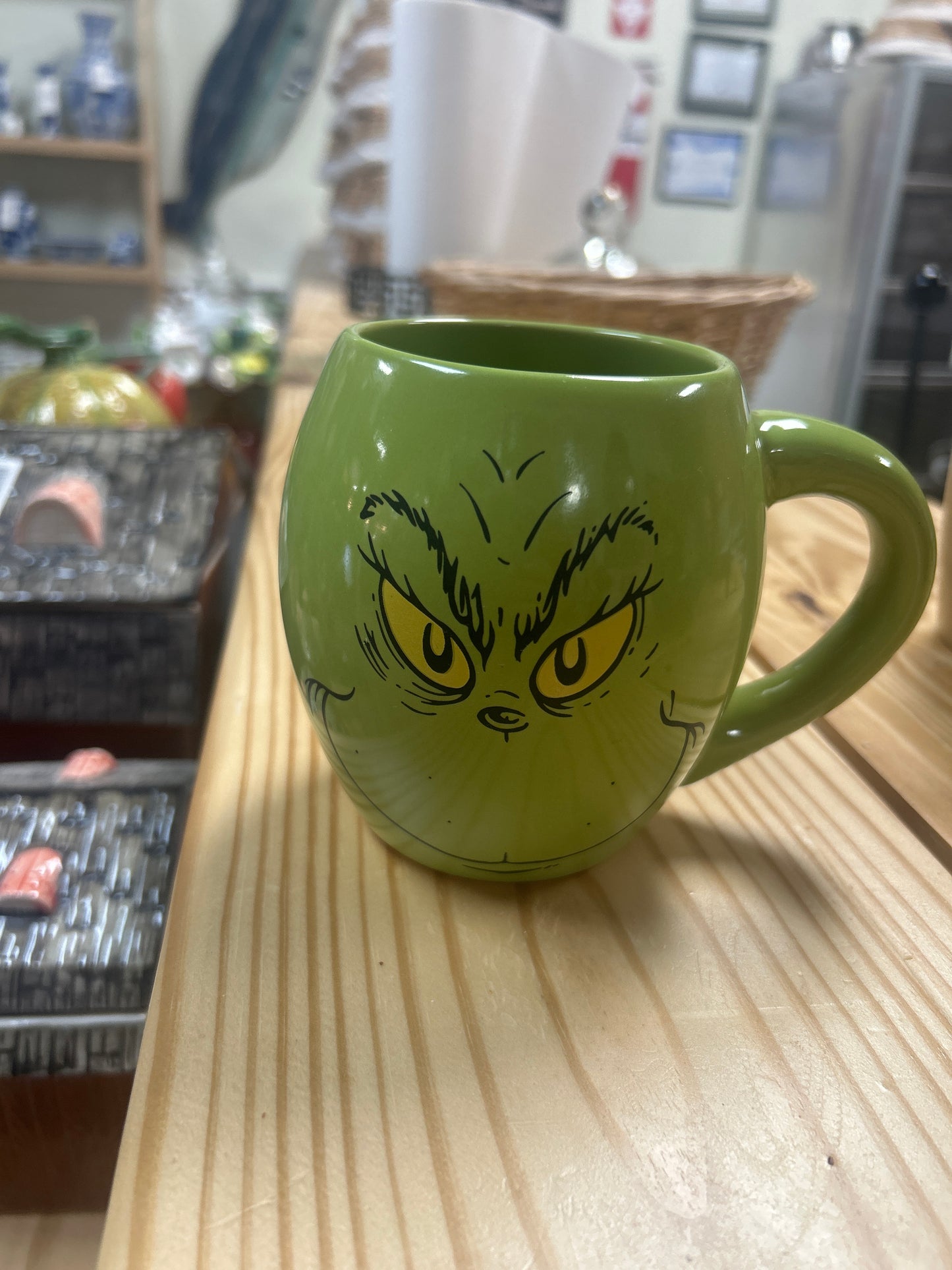 Dr. Seuss The Grinch Merry Grinchmas Grinch Face Green Coffee Mug Cup