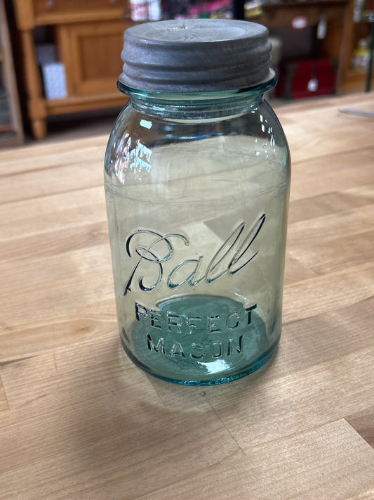 Ball Perfect Mason Jar Aqua Blue w/ Lid #3