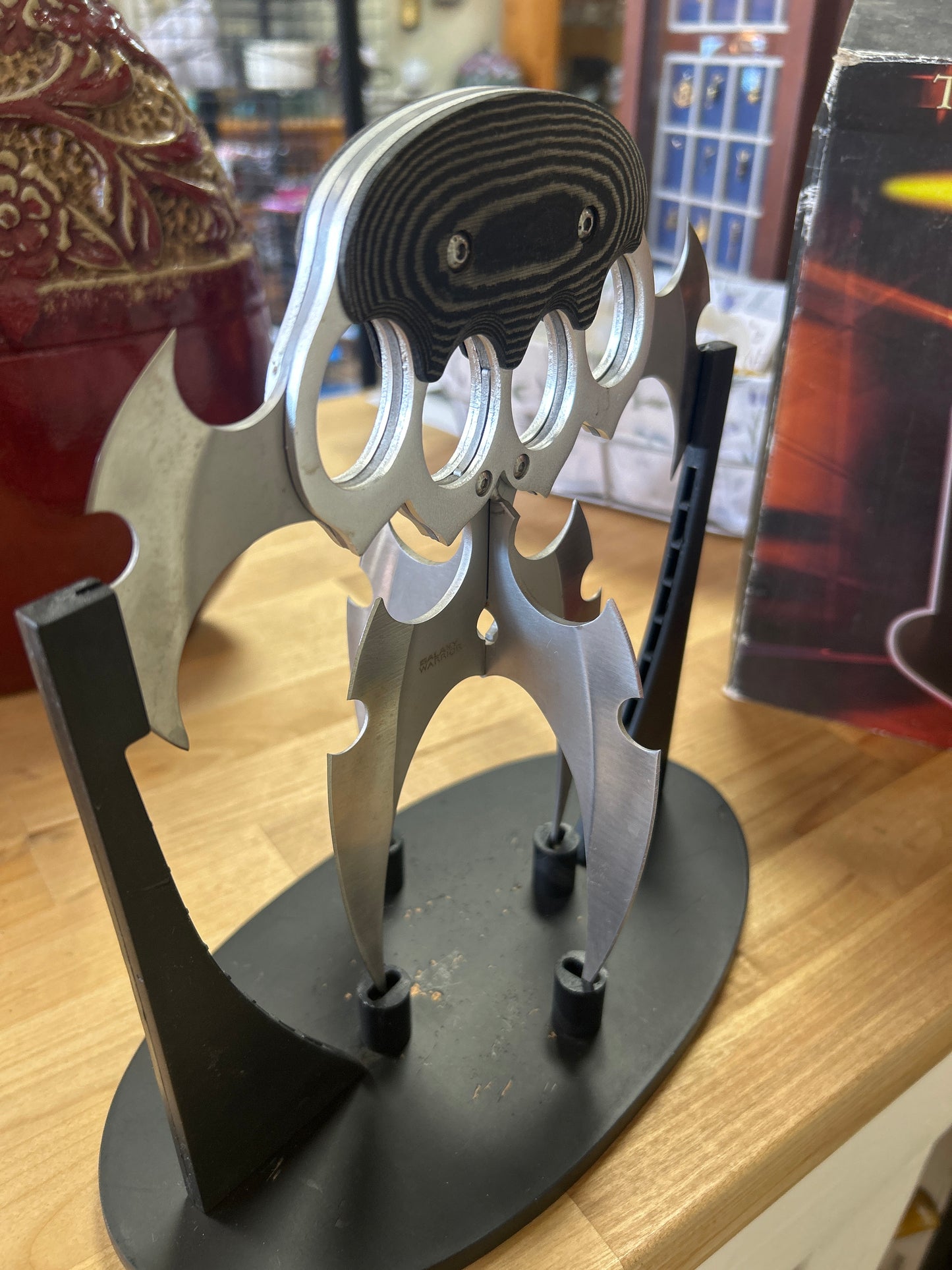 Tom Anderson Designer Galaxy Warrior Dagger (preowned- Stand has chips but knife looks nice)