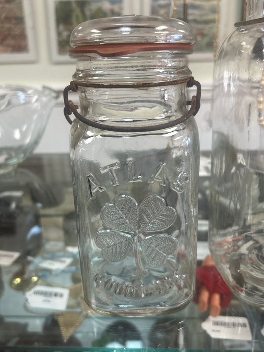 Vintage Atlas Good Luck Jar 7.5”