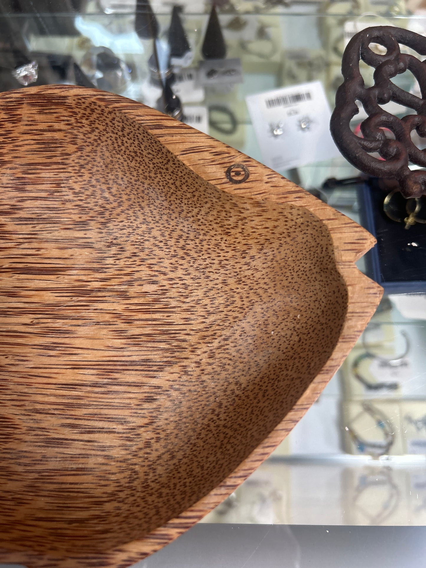 Mid Century Modern Fish Bowl 🍂 2-Part Divided Wood Dish | Vintage Nut Tray 12”