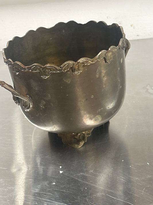 Vintage Ornate Brass Pierced TriFoot Decorative Bowl/Dish