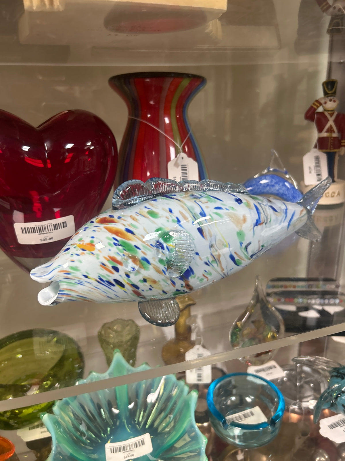 Murano-style art glass fish sculpture