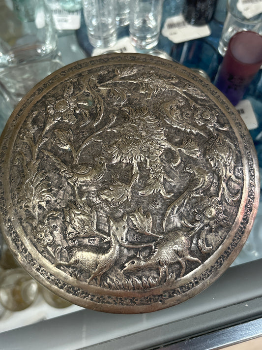 Vintage trinket box (8” round) unmarked