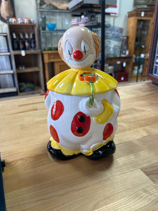 Vintage Clown Cookie Jar (Japan)(Nice)
