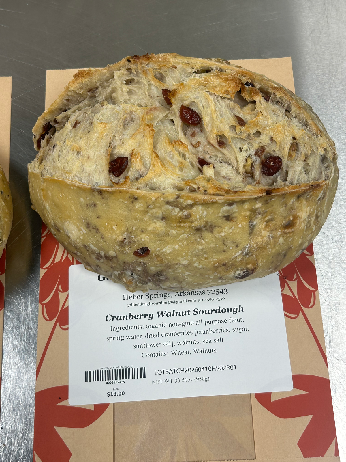 Cranberry Walnut Sourdough