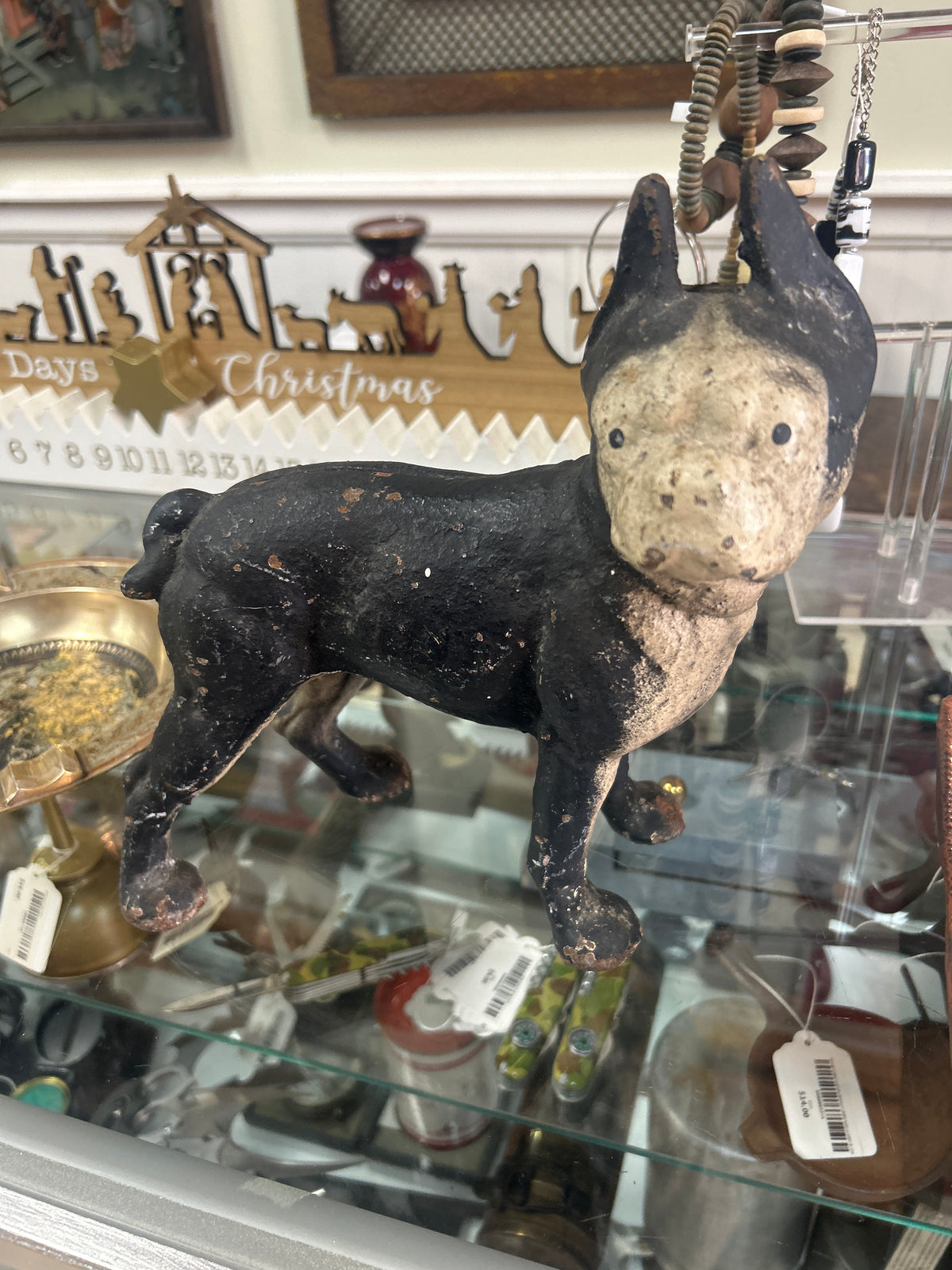 Antique Vintage Boston Terrier Bulldog Cast Iron